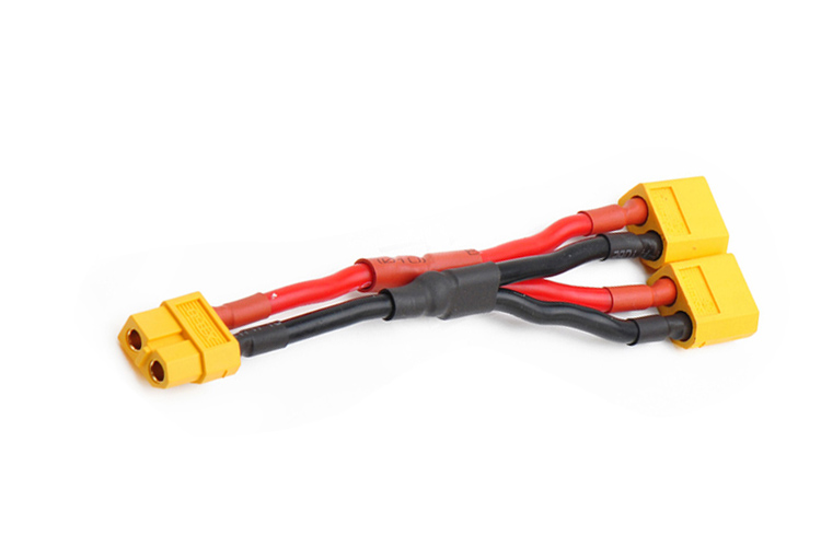 AMASS出品 XT60并联线 线长7cm 1母2公 电流相加 16AWG硅胶线